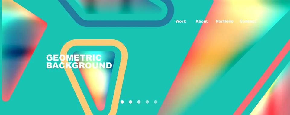 Bright colorful triangular shapes abstract background with fluid color effect Stock Illustration