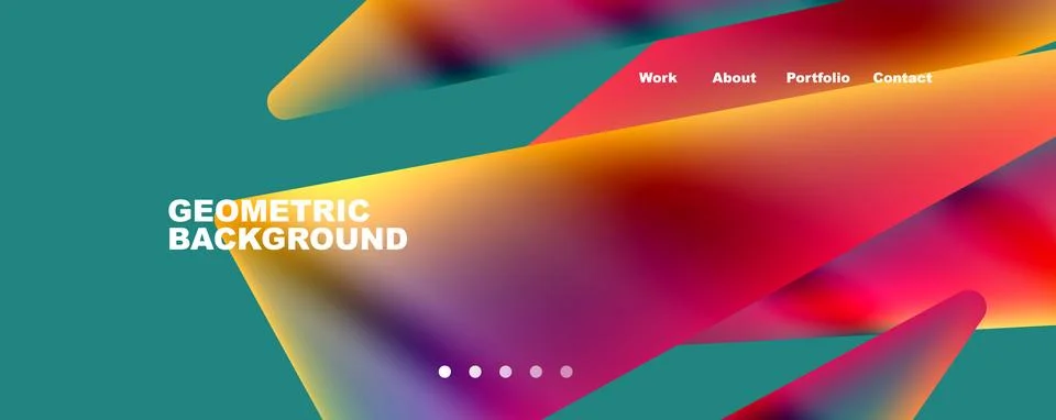 Bright colorful triangular shapes abstract background with fluid color effect Stock Illustration