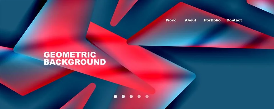 Bright colorful triangular shapes abstract background with fluid color effect 스톡 일러스트
