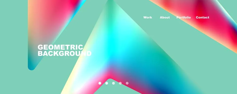 Bright colorful triangular shapes abstract background with fluid color effect Stock Illustration