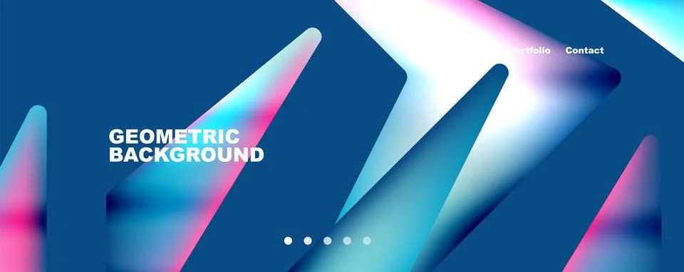 Bright colorful triangular shapes abstract background with fluid color effect Stock Illustration