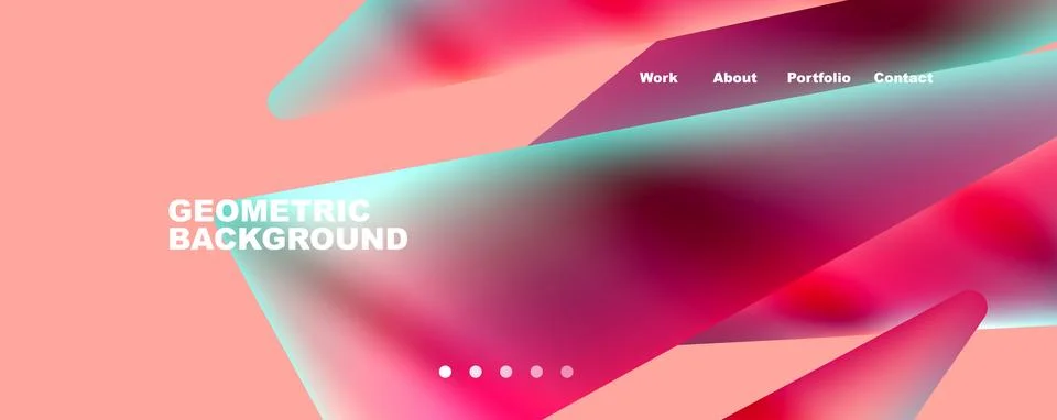 Bright colorful triangular shapes abstract background with fluid color effect Illustrazione stock