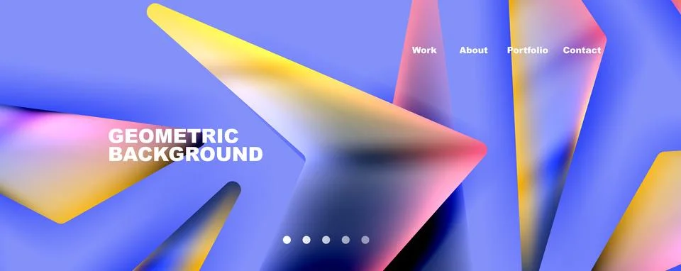 Bright colorful triangular shapes abstract background with fluid color effect Stockillustratie