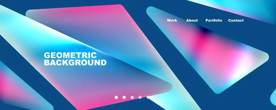 Bright colorful triangular shapes abstract background with fluid color effect Stock Illustration