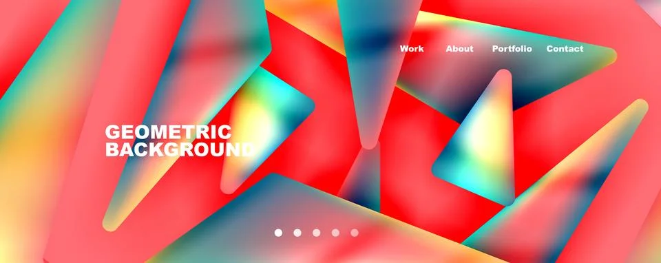 Bright colorful triangular shapes abstract background with fluid color effect Stock Illustration