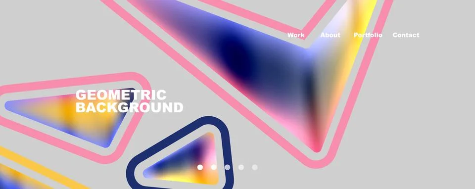 Bright colorful triangular shapes abstract background with fluid color effect Stock Illustration