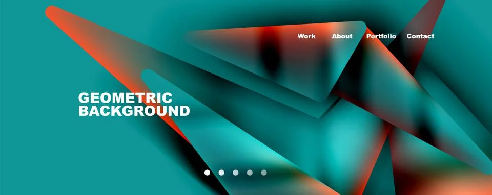 Bright colorful triangular shapes abstract background with fluid color effect Illustrazione stock
