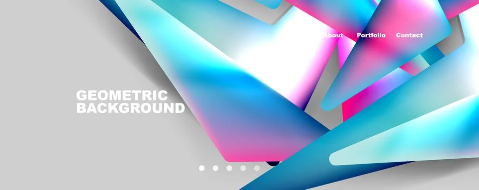 Bright colorful triangular shapes abstract background with fluid color effect 스톡 일러스트