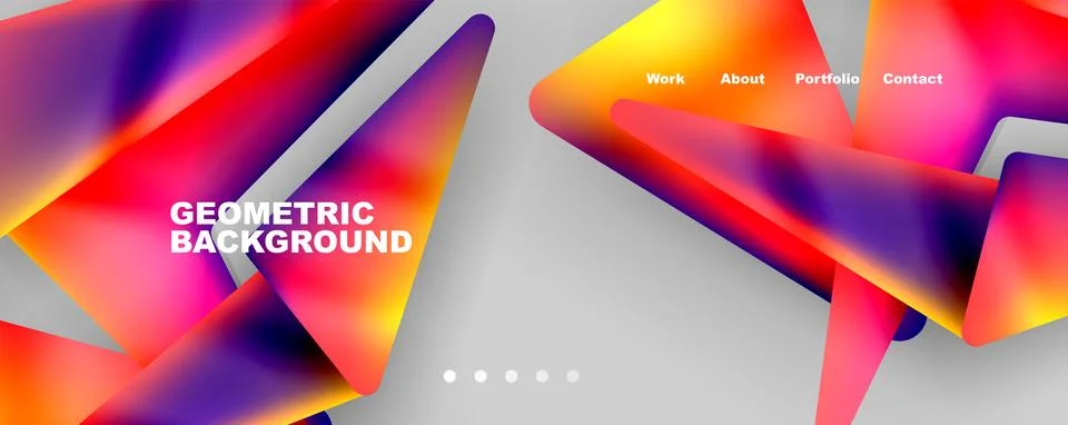 Bright colorful triangular shapes abstract background with fluid color effect Stock Illustration