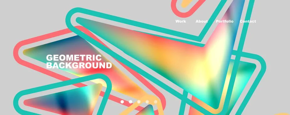 Bright colorful triangular shapes abstract background with fluid color effect 스톡 일러스트