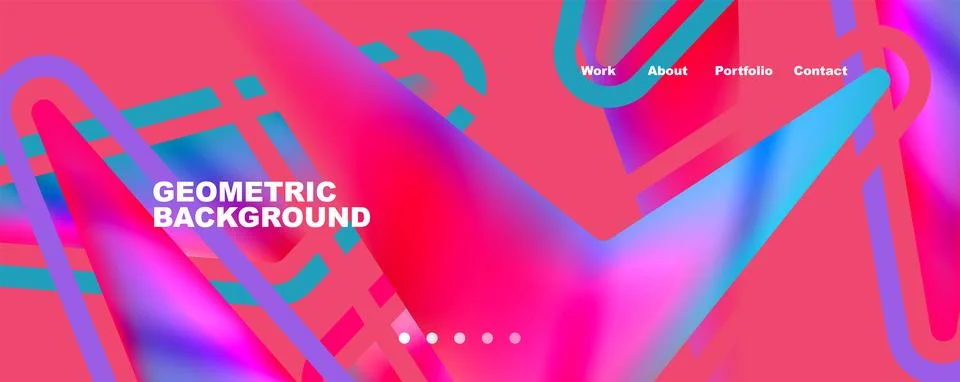 Bright colorful triangular shapes abstract background with fluid color effect Stock Illustration
