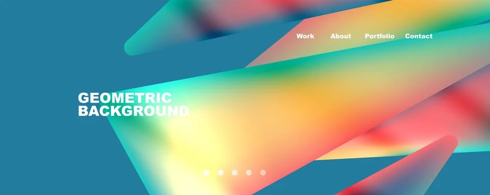 Bright colorful triangular shapes abstract background with fluid color effect 스톡 일러스트