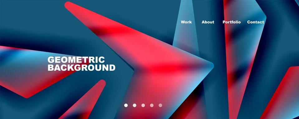 Bright colorful triangular shapes abstract background with fluid color effect Stock Illustration