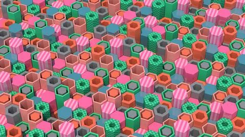 Bright colorful tubes pattern. Abstract illustration, 3d render. Stock Illustration