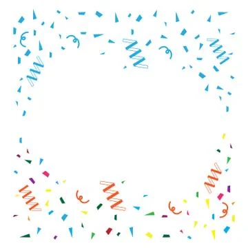 Bright colorful vector confetti background. Gold glitter confetti flying vect Stock Illustration