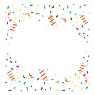 Bright colorful vector confetti background. Gold glitter confetti flying vect Stock Illustration