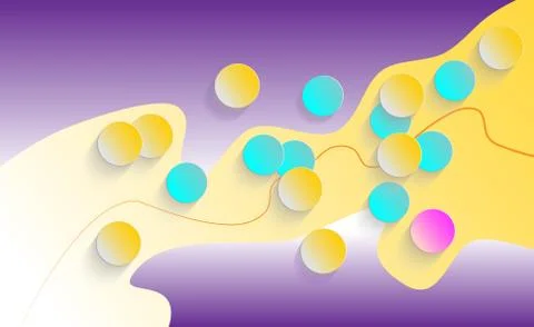 Bright colorful vector confetti background. Paper circle and drop shadow Stock Illustration