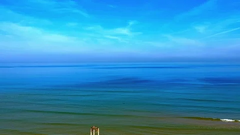 Bright, colorful view of the sandy beach  Stock Footage 87101222