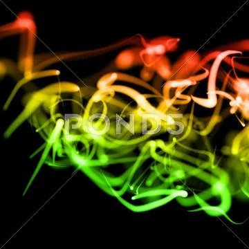 Bright colorful wavy smooth neon background in perspective Stock Illustration