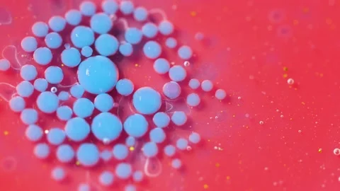 Bright Colors Bubbles Slow Motion Oil Acrylic paint and Ink 스톡 동영상 150574870