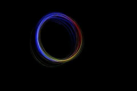 Bright colors create a beautiful circle of light, capturing motion and ener.. Stock Illustration