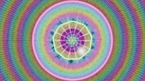 Bright colors create a vibrant and dynamic circular pattern design Stock Footage 337387778
