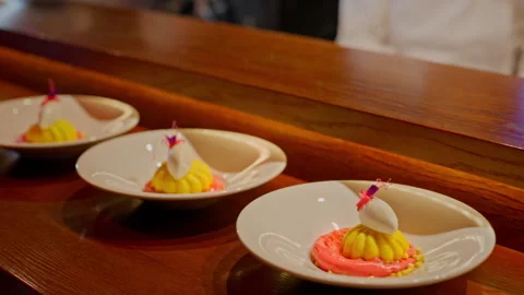 Bright colors of the dishes. Stock Footage 329920402