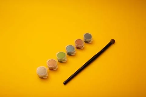 Bright colors for drawing in a box Stock Photos