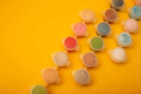 Bright colors for drawing in a box Stock Photos