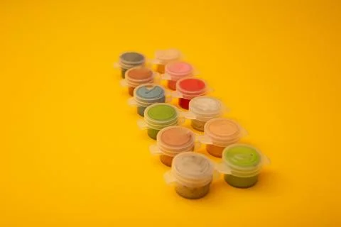 Bright colors for drawing in a box Stock Photos