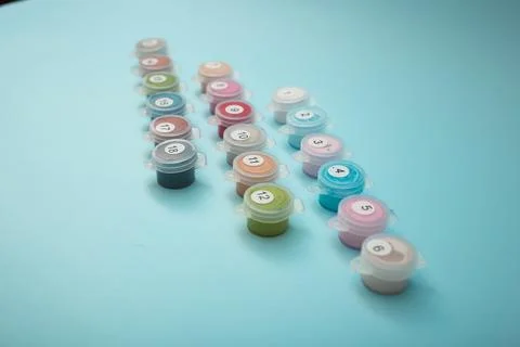 Bright colors for drawing in a box Stock Photos