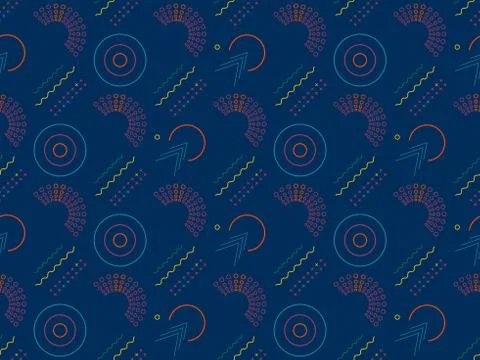 Bright colors of seamless pattern with  angles and  zigzag. Illustrazione stock