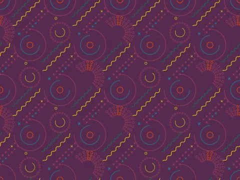Bright colors of seamless pattern with circle and circle. Stock Illustration