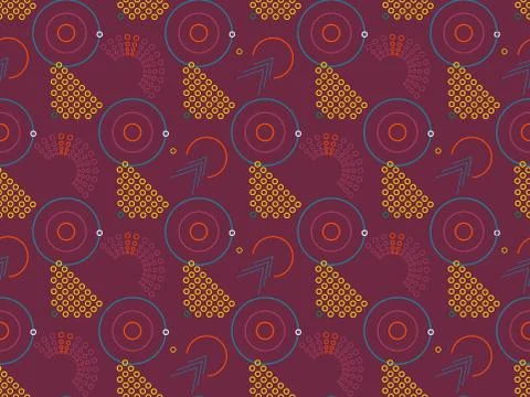 Bright colors of seamless pattern with circle and  line. Stock Illustration