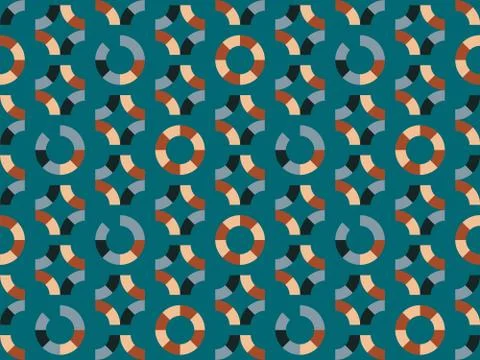 Bright colors of seamless pattern with circle and  cycle. Stock Illustration