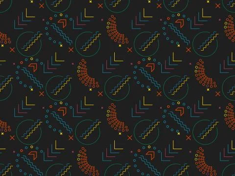 Bright colors of seamless pattern with  concentric circles and  arrow. イラスト素材