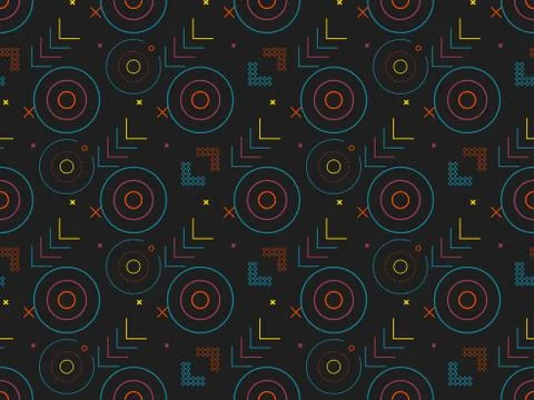 Bright colors of seamless pattern with  connection and  intersection. Illustrazione stock