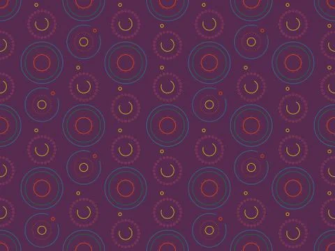 Bright colors of seamless pattern with  connection and  concentric circles. イラスト素材