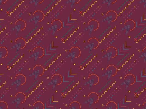 Bright colors of seamless pattern with  connection and  concentric circles. Illustrazione stock