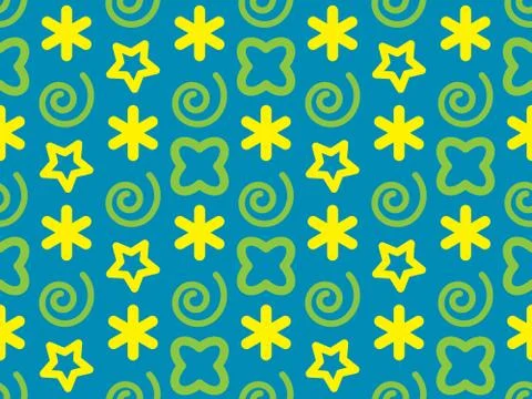 Bright colors of seamless pattern with  drawing and  star. Illustrazione stock