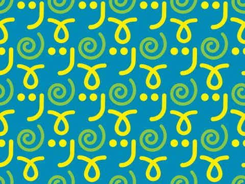 Bright colors of seamless pattern with  drawing and . Illustrazione stock