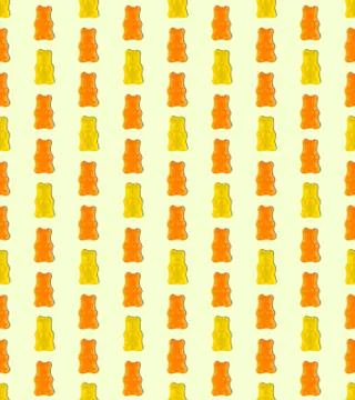 Bright colors of seamless pattern with  gummy bear and  candy. Stock Illustration