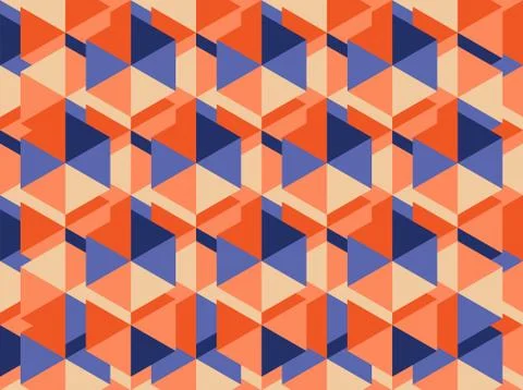 Bright colors of seamless pattern with  hexagon and triangle. Stock Illustration