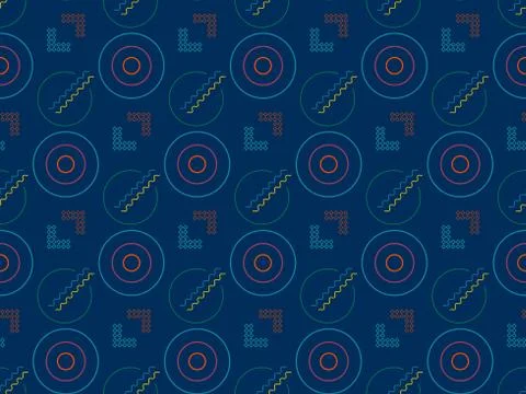 Bright colors of seamless pattern with  intersection and  abstraction. Illustrazione stock