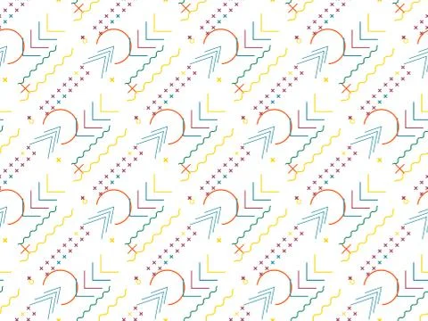 Bright colors of seamless pattern with  line and  abstraction. Stock Illustration