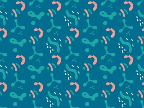 Bright colors of seamless pattern with  microscope and  medicine. Stock Illustration