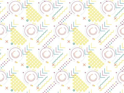 Bright colors of seamless pattern with  straight lines and  angles. Stock Illustration