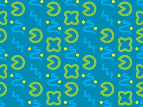 Bright colors of seamless pattern with  symbol and corner. 库存插图