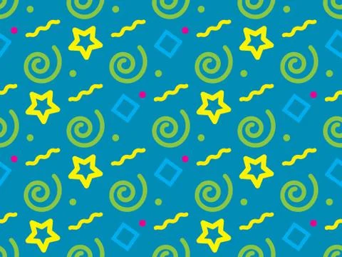 Bright colors of seamless pattern with  triangle and  baby. Illustrazione stock