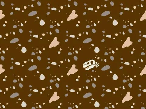 Bright colors of seamless pattern with  underground and  fossils. Illustrazione stock